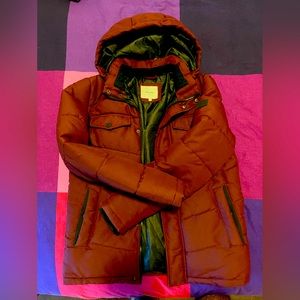 Jack and Jones Maroon puffer jacket. Size S.